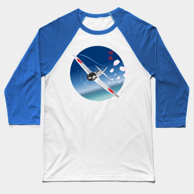 Divine Wind Baseball T-Shirt by Mechanik